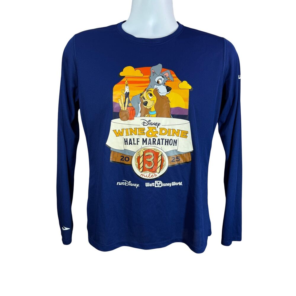 Wine and Dine 2025 runDisney Half Marathon Shirt Men’s Medium Lady and the Tramp